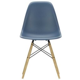 Eames DSW stoel geelachtig esdoorn onderstel, Sea Blue