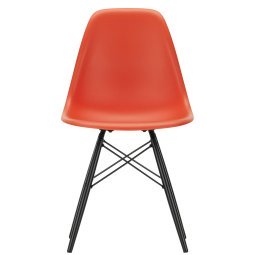 Eames DSW stoel zwart esdoorn onderstel, Poppy Red