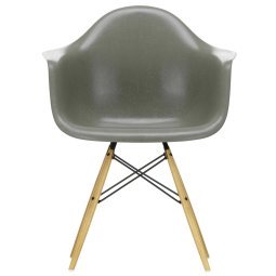 Eames DAW Fiberglass stoel geelachtig esdoorn,raw umber