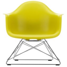 Eames LAR loungestoel verchroomd onderstel, Mustard