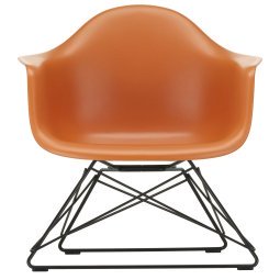 Eames LAR loungestoel zwart onderstel, Rusty Orange