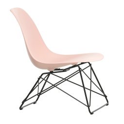 Eames LSR fauteuil zwart onderstel, Pale Rose