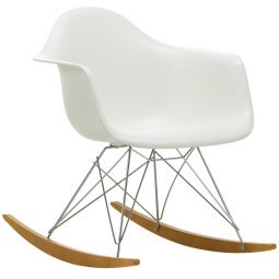 Eames RAR schommelstoel esdoorn chroom, White