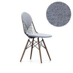 Eames Wire Chair DKW-2 stoel met donker esdoorn onderstel, Hopsak 74