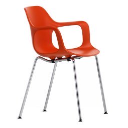 Hal Armchair Tube stoel met verchroomd onderstel oranje