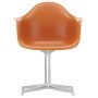 Eames DAL stoel gepolijst aluminium onderstel, Rusty Orange