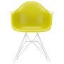 Eames DAR stoel wit gepoedercoat onderstel, Mustard