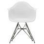 Eames DAR stoel zwart gepoedercoat onderstel, Cotton White