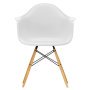 Eames DAW stoel geelachtig esdoorn onderstel, Cotton White