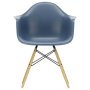 Eames DAW stoel geelachtig esdoorn onderstel, Sea Blue