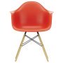 Eames DAW stoel geelachtig esdoorn onderstel, Poppy Red