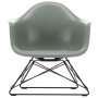 Eames LAR Fiberglass loungestoel zwart, sea foam green