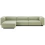 Soft Modular bank met chaise longue Dumet sage/pebble