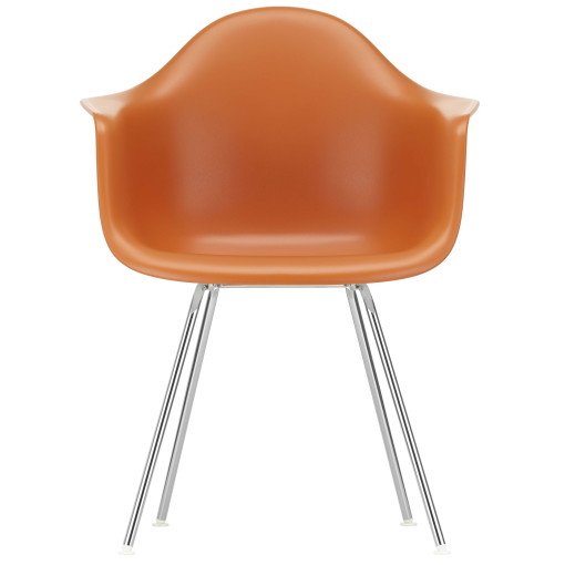 Eames DAX stoel verchroomd onderstel, Rusty Orange