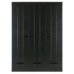 Connect kledingkast 3-deurs zwart