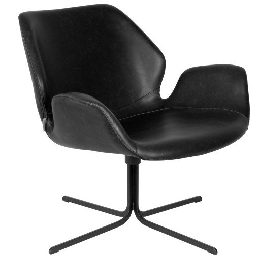 Nikki lounge fauteuil draaifauteuil zwart