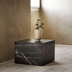 Plinth Cubic bijzettafel 40x40 Marquina marmer zwart