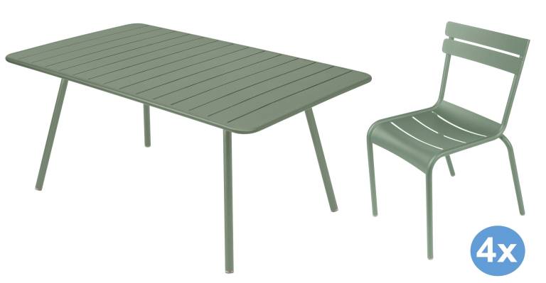 Fermob Luxembourg tuinset 165x100 tafel + 4 stoelen (chair) | Flinders