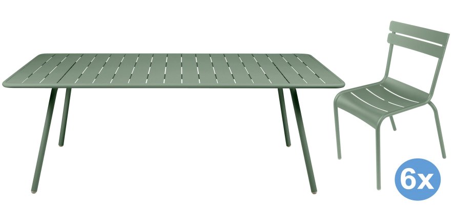 Jaarlijks schetsen min Fermob Luxembourg tuinset 207x100 tafel + 6 stoelen (chair) | Flinders