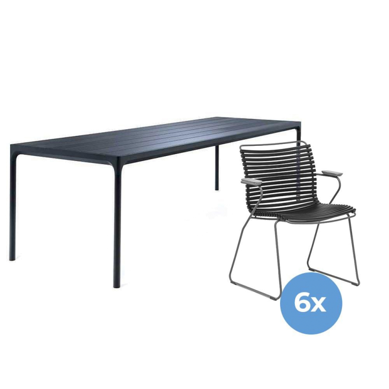 Houe Four tuinset 270x90 tafel + 6 stoelen (armchair) | Flinders