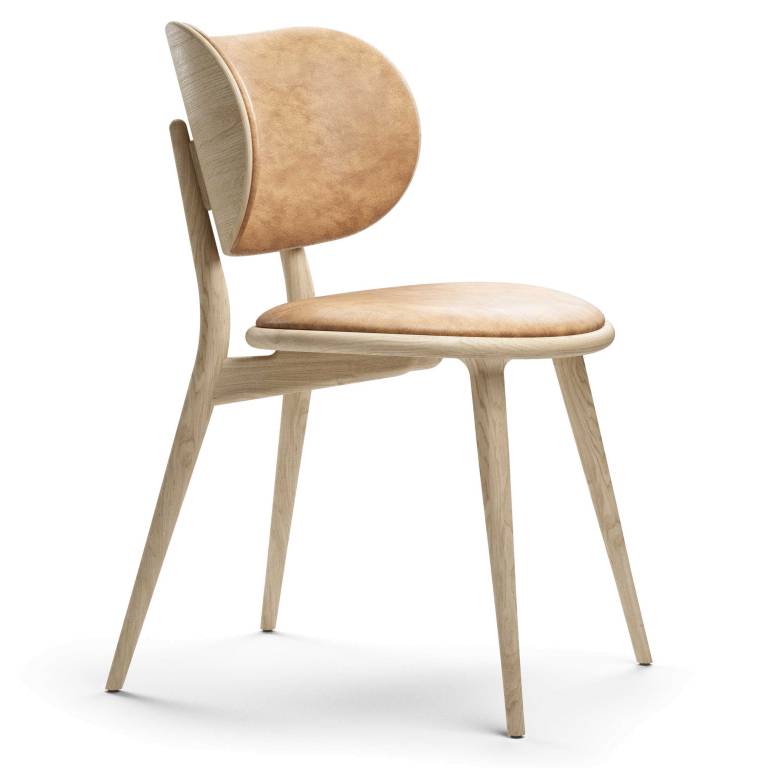 roekeloos Genre Glans Mater Design The Dining Chair stoel naturel eiken, naturel leer | Flinders