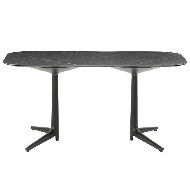 Kartell Multiplo XL tafel 158x90, zwart marmer | Flinders