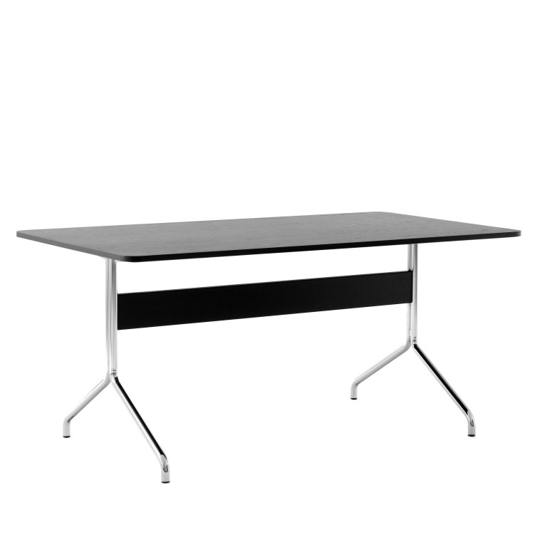&tradition Pavilion AV18 tafel 160x90 chrome onderstel, zwart eiken |  Flinders