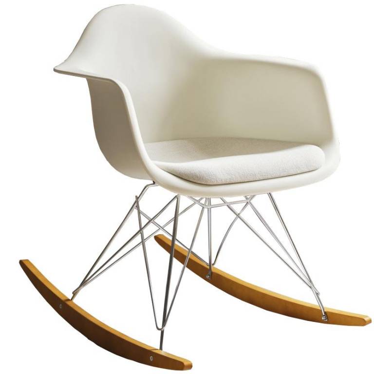 Vitra Eames RAR schommelstoel vast zitkussen ivory, Pebble | Flinders
