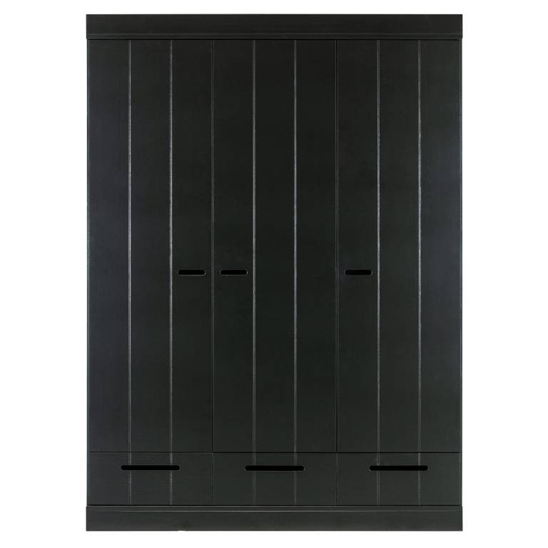 WOOOD Exclusive Connect kledingkast 3-deurs zwart | Flinders