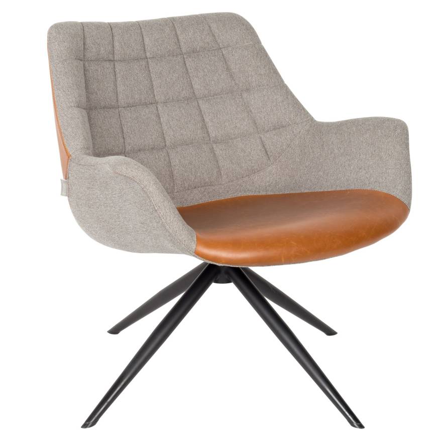 Zuiver Doulton fauteuil draaifauteuil vintage brown | Flinders