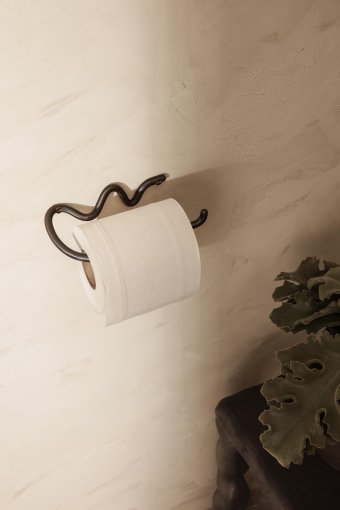 Curvature toiletrolhouder messing