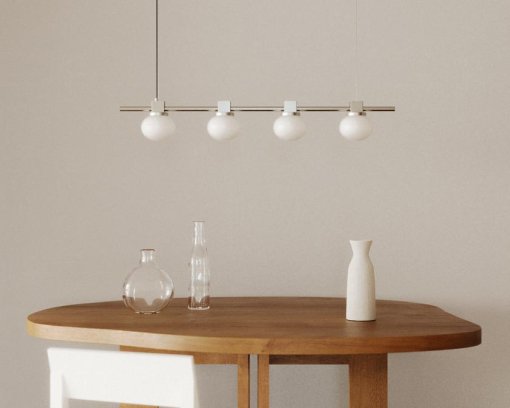 Ovoid Quadruple hanglamp staal