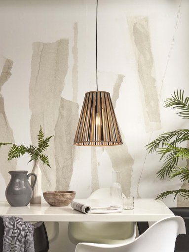 Merapi hanglamp cone Ø40 large naturel/zwart