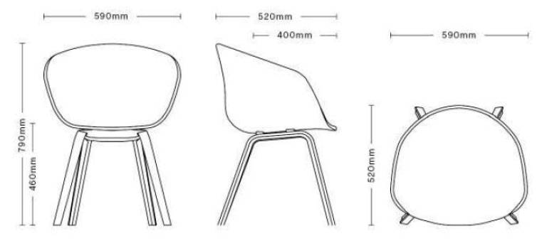 Hay AAC22 stoel met gezeept onderstel, kuip wit | Flinders
