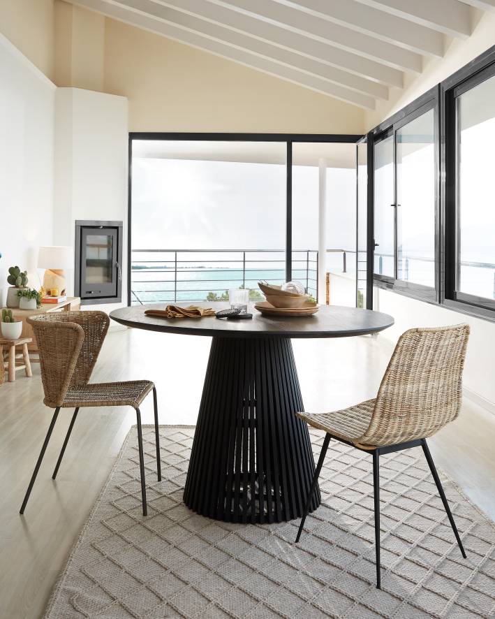 Kave Home Jeanette tafel eettafel 120 zwart | Flinders