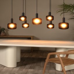 Eloise 7 cluster hanglamp ovaal zwart