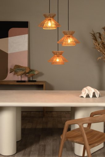 Tasman 3 cluster hanglamp rond naturel