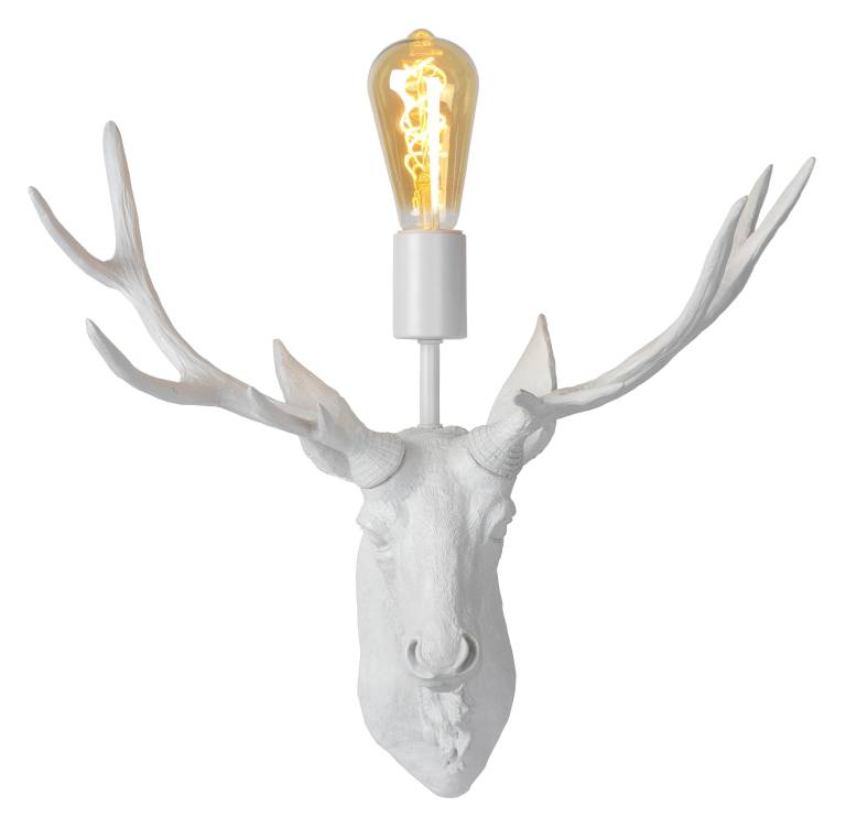nog een keer Monarch Lijm Lucide Caribou wandlamp wit | Flinders