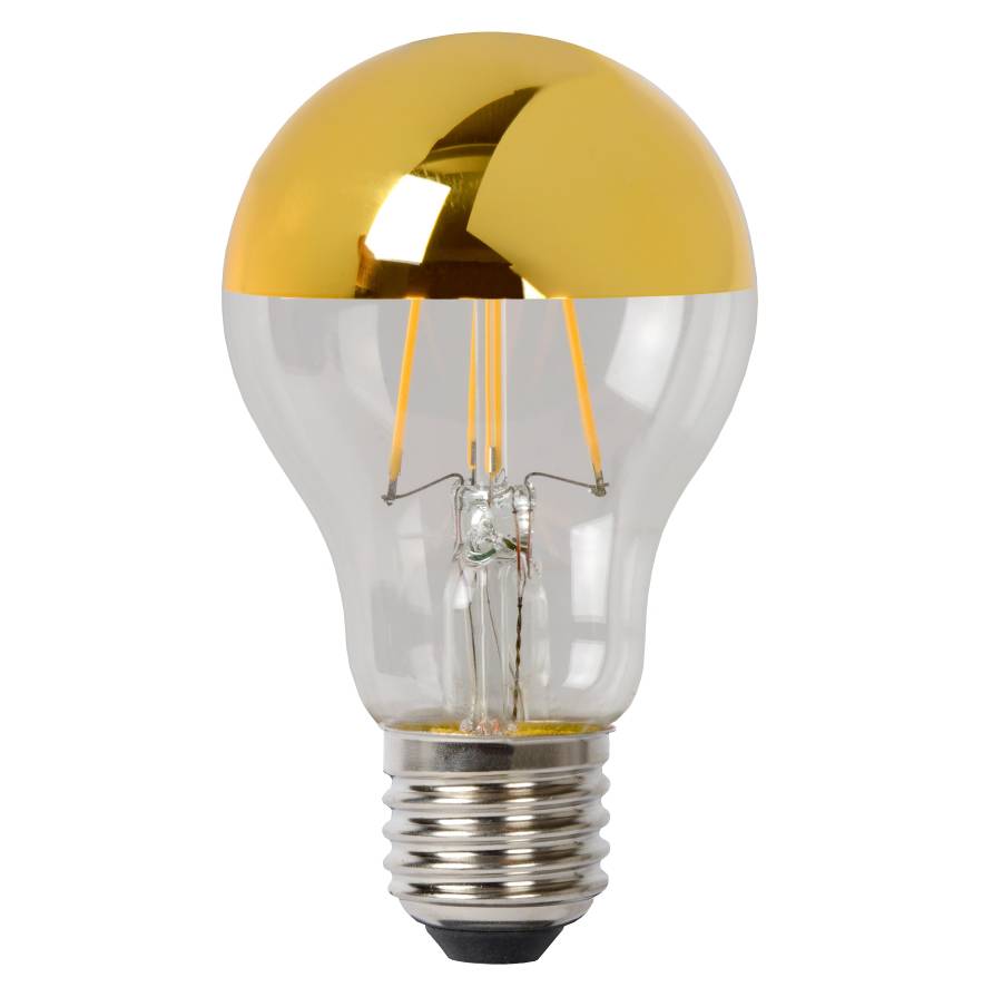 Lucide A60 LED lichtbron E27 5W 2700K kopspiegel goud dimbaar | Flinders