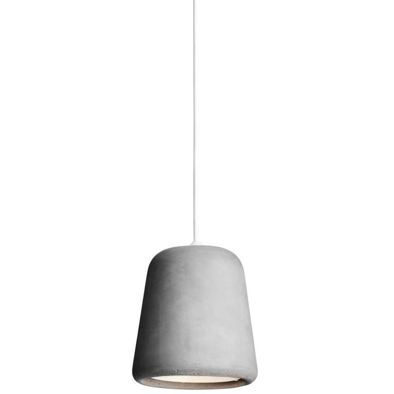 New Works Tweedekansje - Material hanglamp wit snoer, lichtgrijs beton |  Flinders