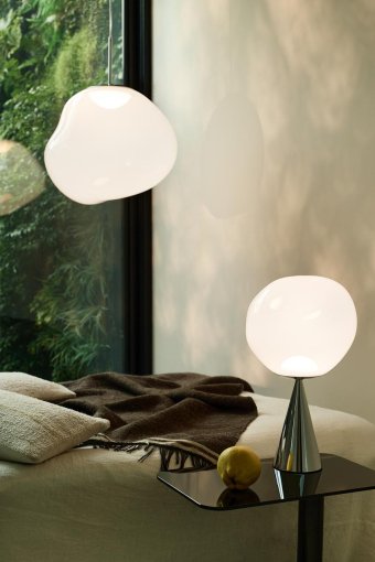 Melt hanglamp LED Ø50 opaal/zilver