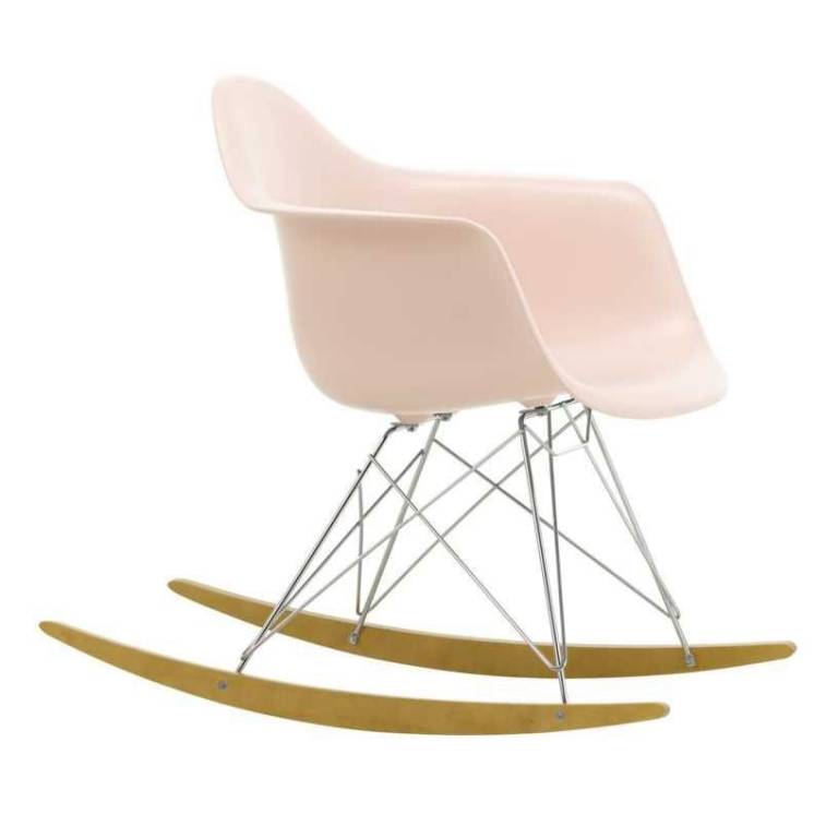 Vitra Eames RAR schommelstoel esdoorn chroom, zacht rose | Flinders