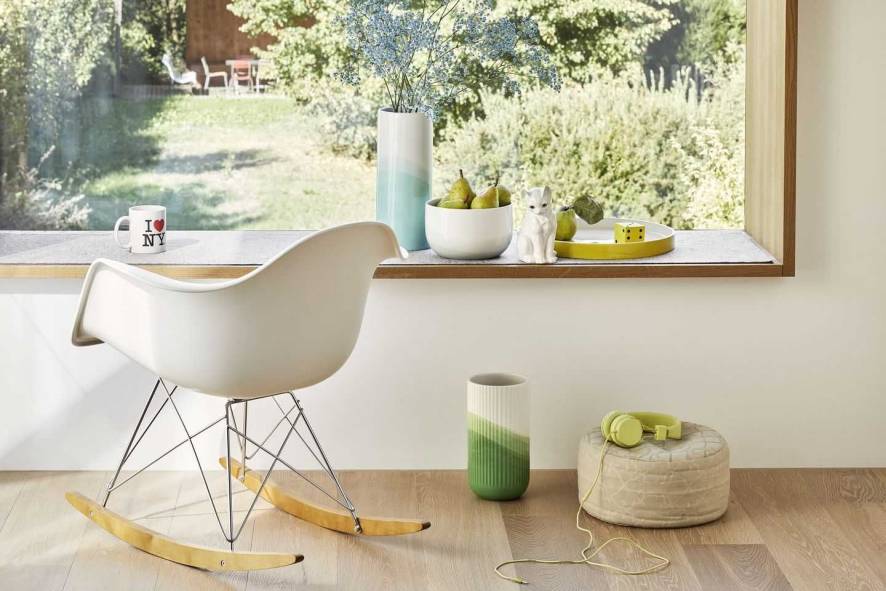 Vitra Eames RAR schommelstoel esdoorn chroom, zacht rose | Flinders