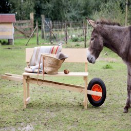 Wheelbench tuinbank kruiwagenbank eiken 